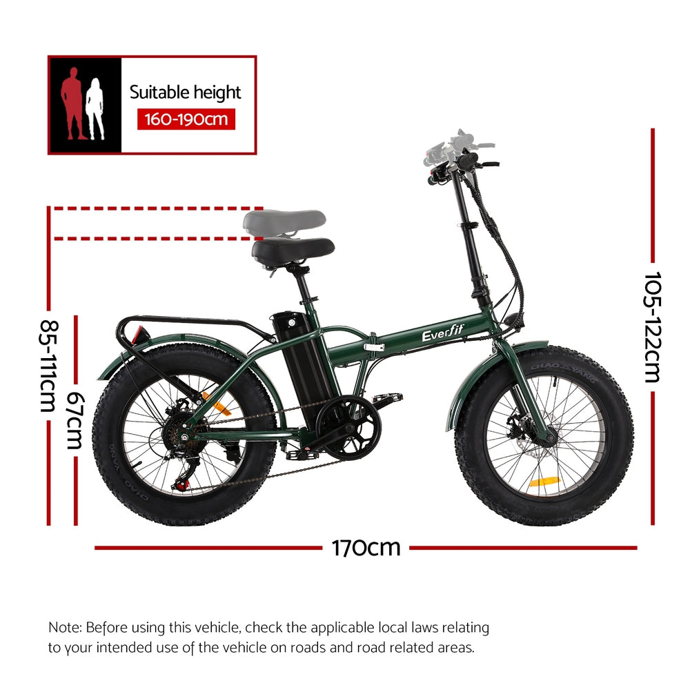 Everfit 20 Inch Folding Electric Bike Urban City Bicycle eBike Rechargeable.