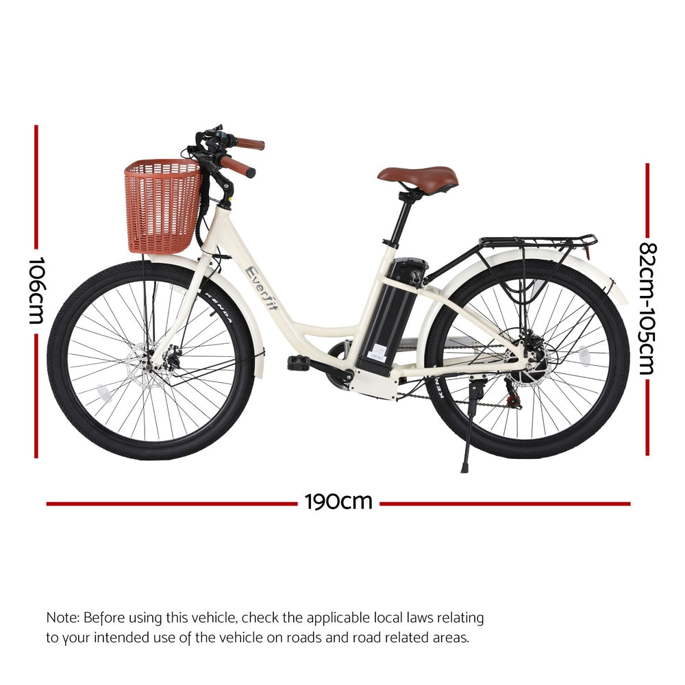 Everfit 26" Electric Bike City Bicycle eBike e-Bike Commuter w/ Battery WH.
