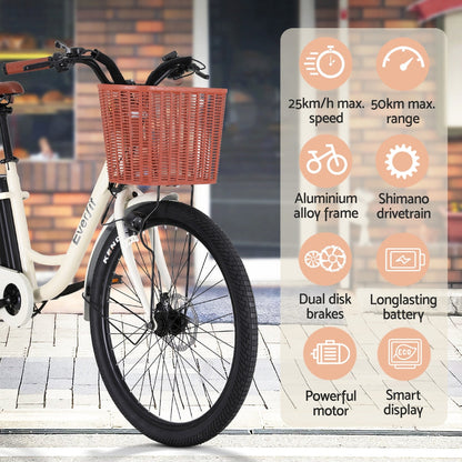 Everfit 26" Electric Bike City Bicycle eBike e-Bike Commuter w/ Battery WH.