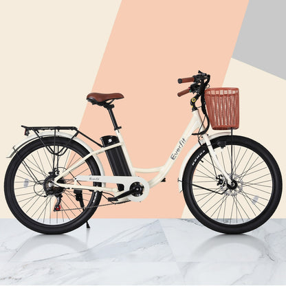 Everfit 26" Electric Bike City Bicycle eBike e-Bike Commuter w/ Battery WH.
