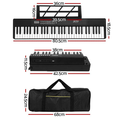 Alpha 61 Keys Foldable Electronic Piano Keyboard Digital Electric w/ Carry Bag.