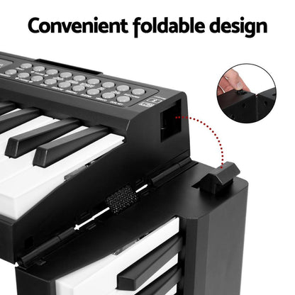 Alpha 61 Keys Foldable Electronic Piano Keyboard Digital Electric w/ Carry Bag.