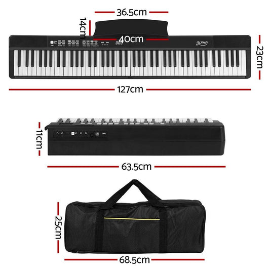 Alpha 88 Keys Foldable Electronic Piano Keyboard Digital Electric w/ Carry Bag.