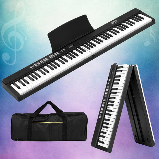 Alpha 88 Keys Foldable Electronic Piano Keyboard Digital Electric w/ Carry Bag.