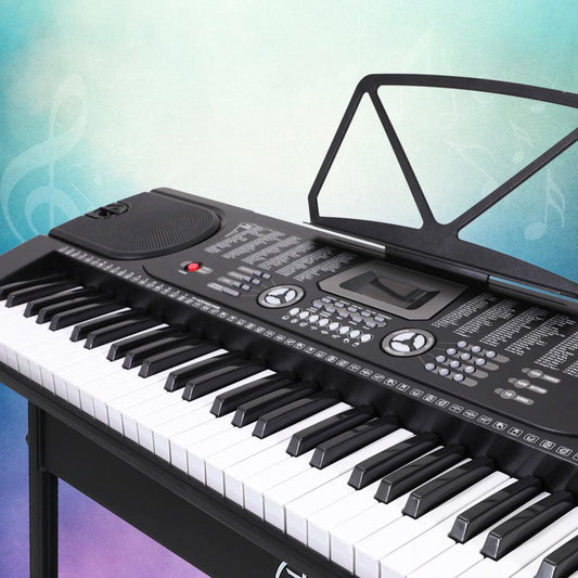 Alpha 61 Keys Electronic Piano Keyboard Digital Electric w/ Stand Beginner Black.