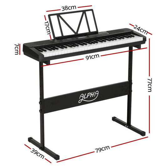 Alpha 61 Keys Electronic Piano Keyboard Digital Electric w/ Stand Touch Sensitive.
