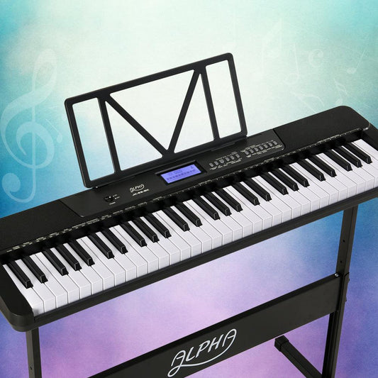 Alpha 61 Keys Electronic Piano Keyboard Digital Electric w/ Stand Touch Sensitive.