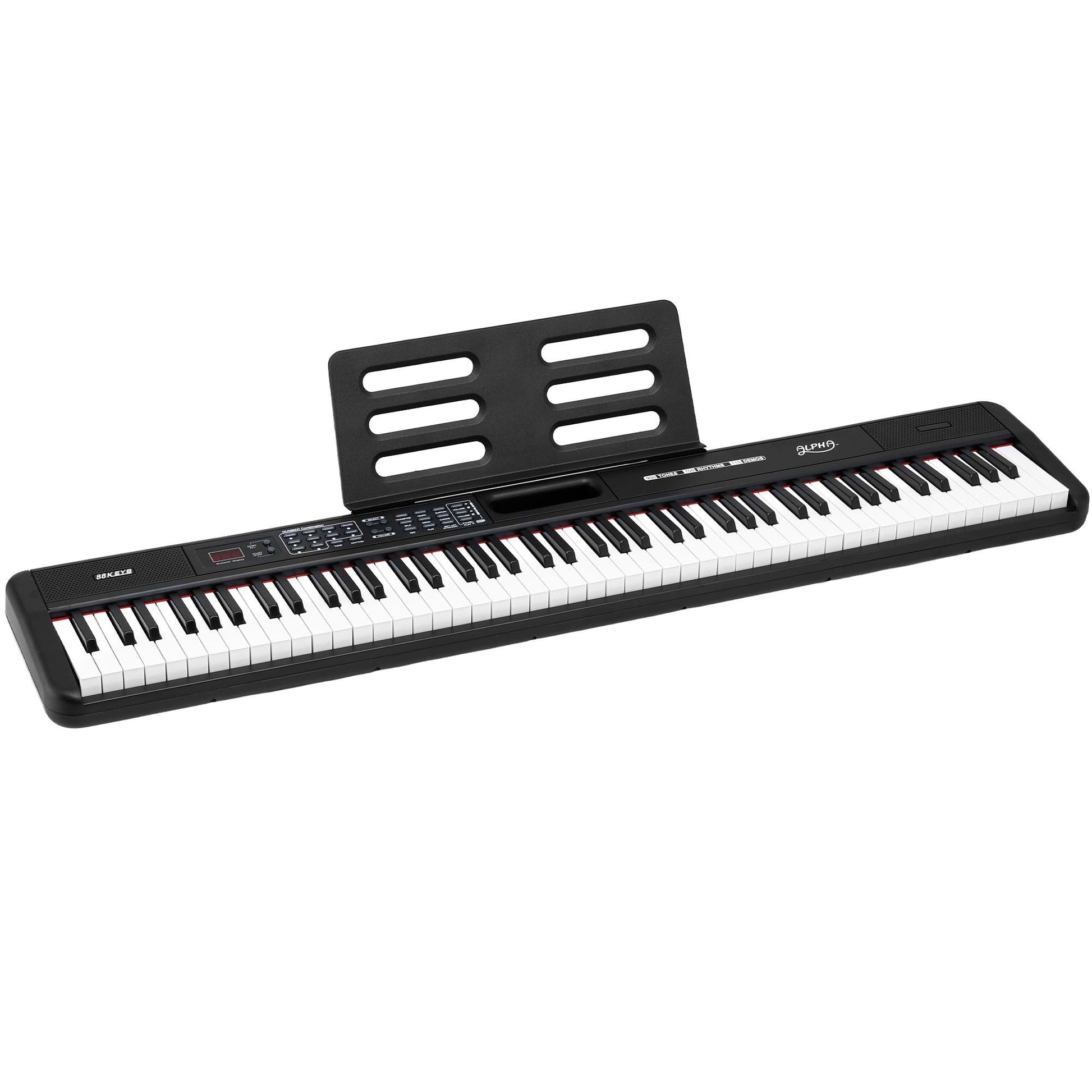 Alpha Piano Keyboard 88 Keys Electric Electronic Keyboard Piano Gift Black.