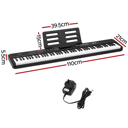 Alpha Piano Keyboard 88 Keys Electric Electronic Keyboard Piano Gift Black.