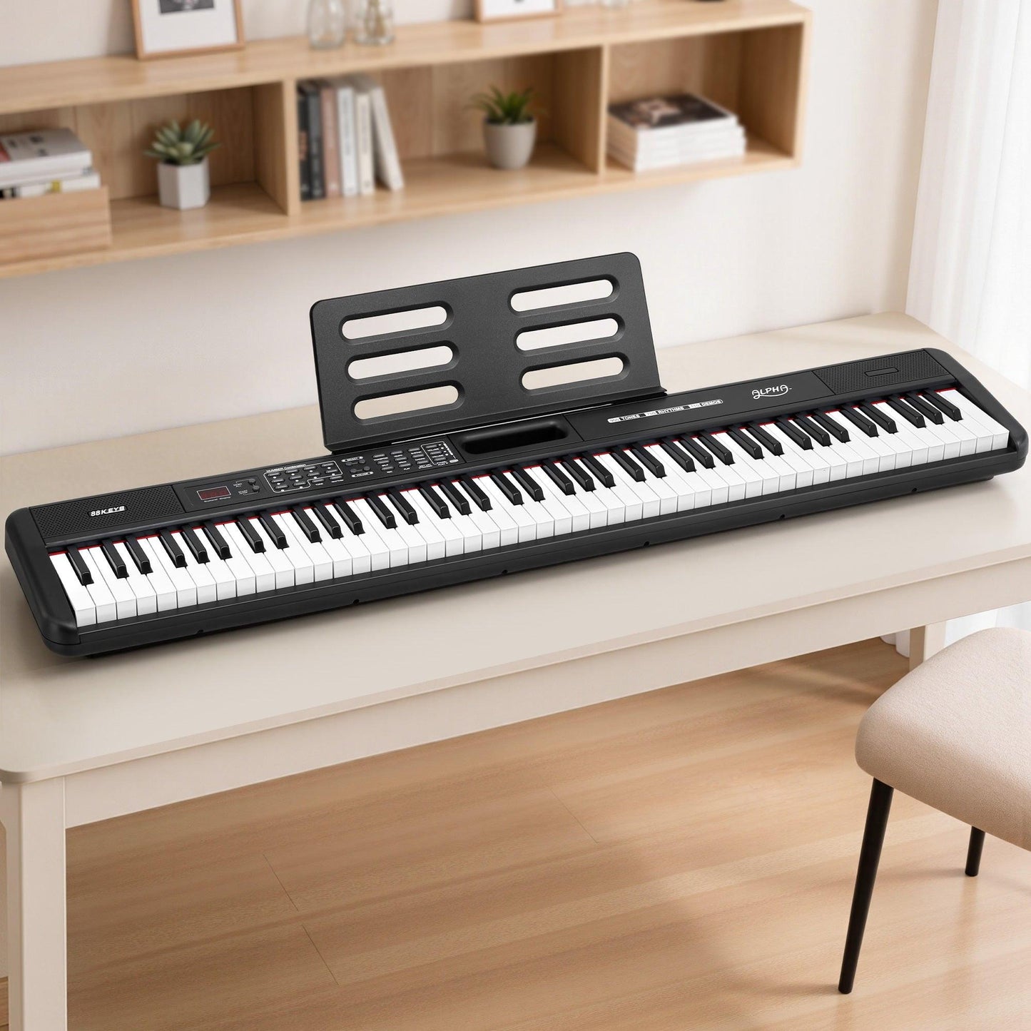Alpha Piano Keyboard 88 Keys Electric Electronic Keyboard Piano Gift Black.