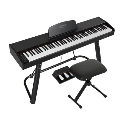 Alpha 88 Keys Electronic Piano Keyboard Digital Electric w/ Stand Stool Weighted.