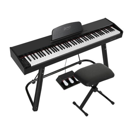 Alpha 88 Keys Electronic Piano Keyboard Digital Electric w/ Stand Stool Weighted.