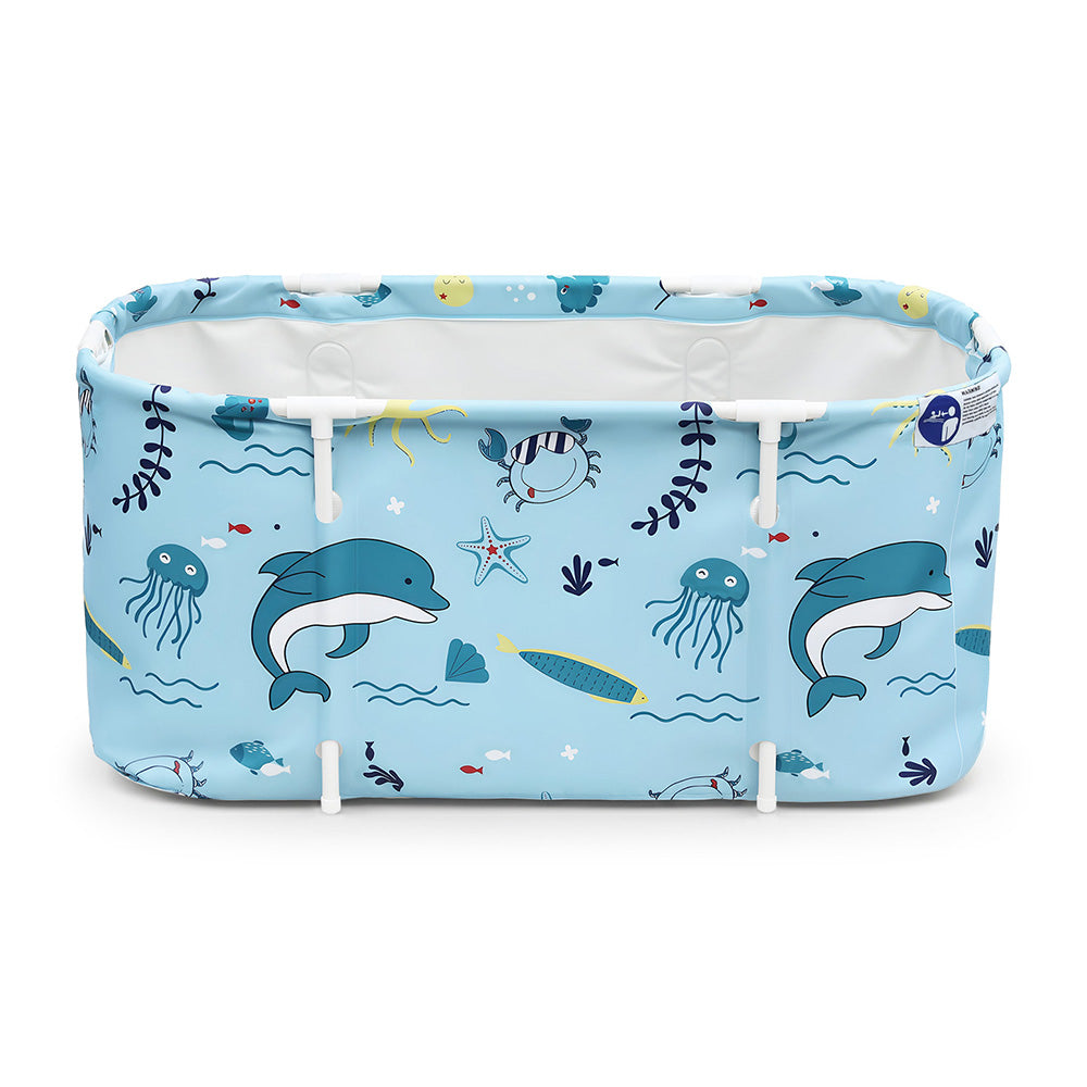 Weisshorn Foldable Bathtub PVC Spa Bucket Inflatable Cushion 114x62cm Blue.