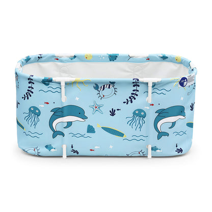 Weisshorn Foldable Bathtub PVC Spa Bucket Inflatable Cushion 114x62cm Blue.