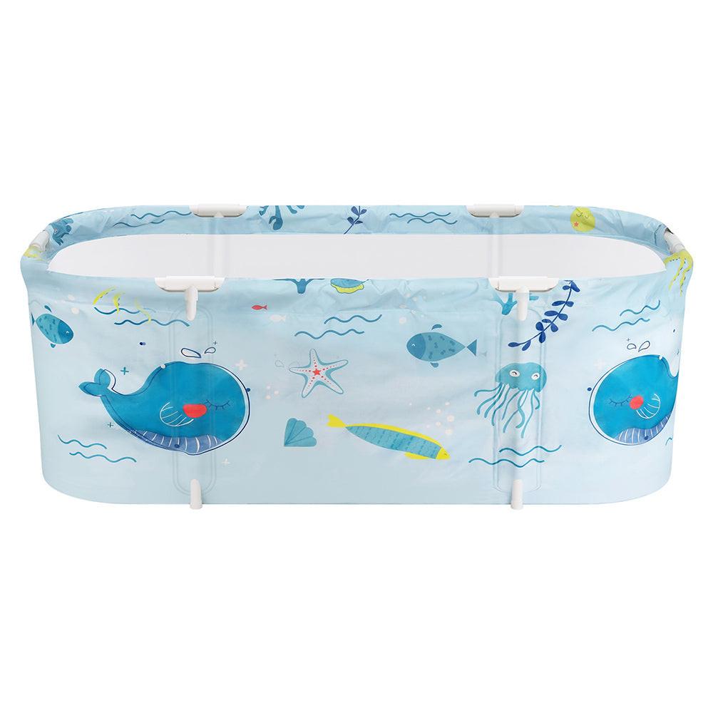 Weisshorn Foldable Bathtub PVC Spa Bucket Inflatable Cushion 134x65cm Blue.