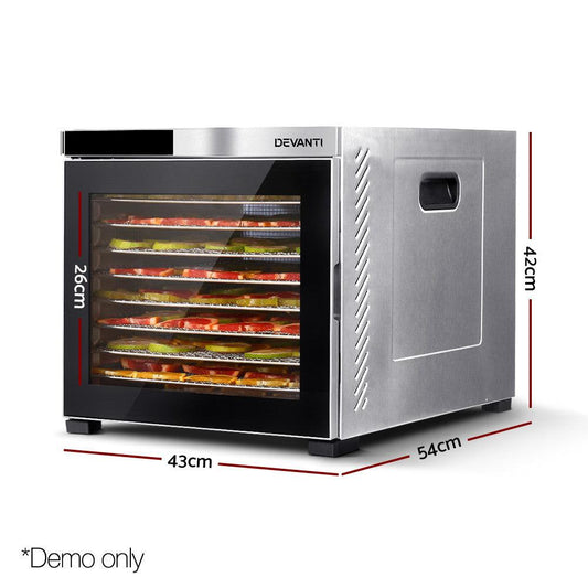 Devanti 10 Trays Food Dehydrator Stainless Steel Tray.