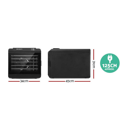 Devanti 6 Trays Food Dehydrator Stainless Steel Tray.