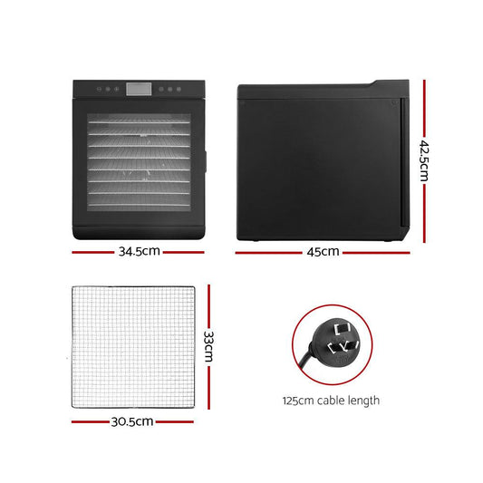 Devanti 10 Trays Food Dehydrator Stainless Steel Tray.