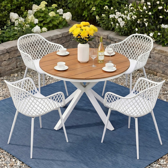 Gardeon 5PCS Outdoor Dining Set Table and Chairs Patio Garden Furniture Diamond Hover Image