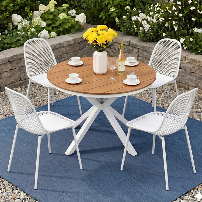 Gardeon 5PCS Outdoor Dining Set Table and Chairs Patio Garden Furniture Lattice Hover Image