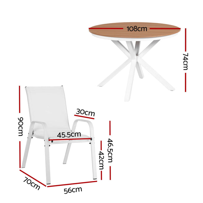 Gardeon 7PCS Outdoor Dining Set Table and Chairs Patio Garden Furniture Steel Main Image