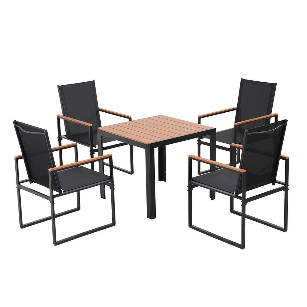 Gardeon 5PCS Outdoor Dining Set Table and Chairs Patio Garden Furniture Bistro Set.