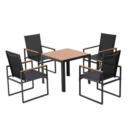 Gardeon 5PCS Outdoor Dining Set Table and Chairs Patio Garden Furniture Bistro Set.