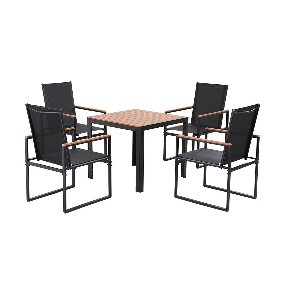 Gardeon 5PCS Outdoor Dining Set Table and Chairs Patio Garden Furniture Bistro Set.