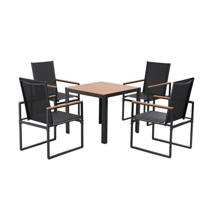Gardeon 5PCS Outdoor Dining Set Table and Chairs Patio Garden Furniture Bistro Set.
