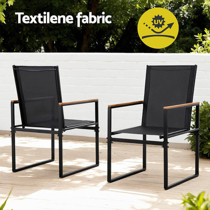 Gardeon 5PCS Outdoor Dining Set Table and Chairs Patio Garden Furniture Bistro Set.