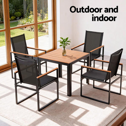 Gardeon 5PCS Outdoor Dining Set Table and Chairs Patio Garden Furniture Bistro Set.