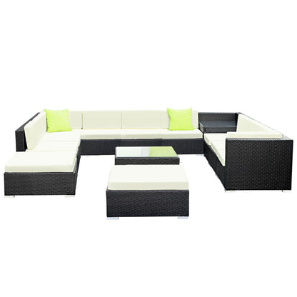 Gardeon 13-Piece Outdoor Sofa Set Wicker Couch Lounge Setting 11 Seater.