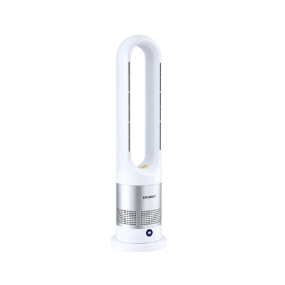 Devanti Bladeless Tower Fan Heater and Cooler 2in1 Portable Oscillation Fan for Bedroom Room Office Use White.