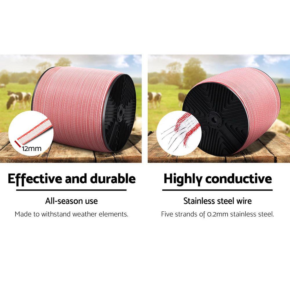 Giantz Electric Fence Poly Tape 1200M.