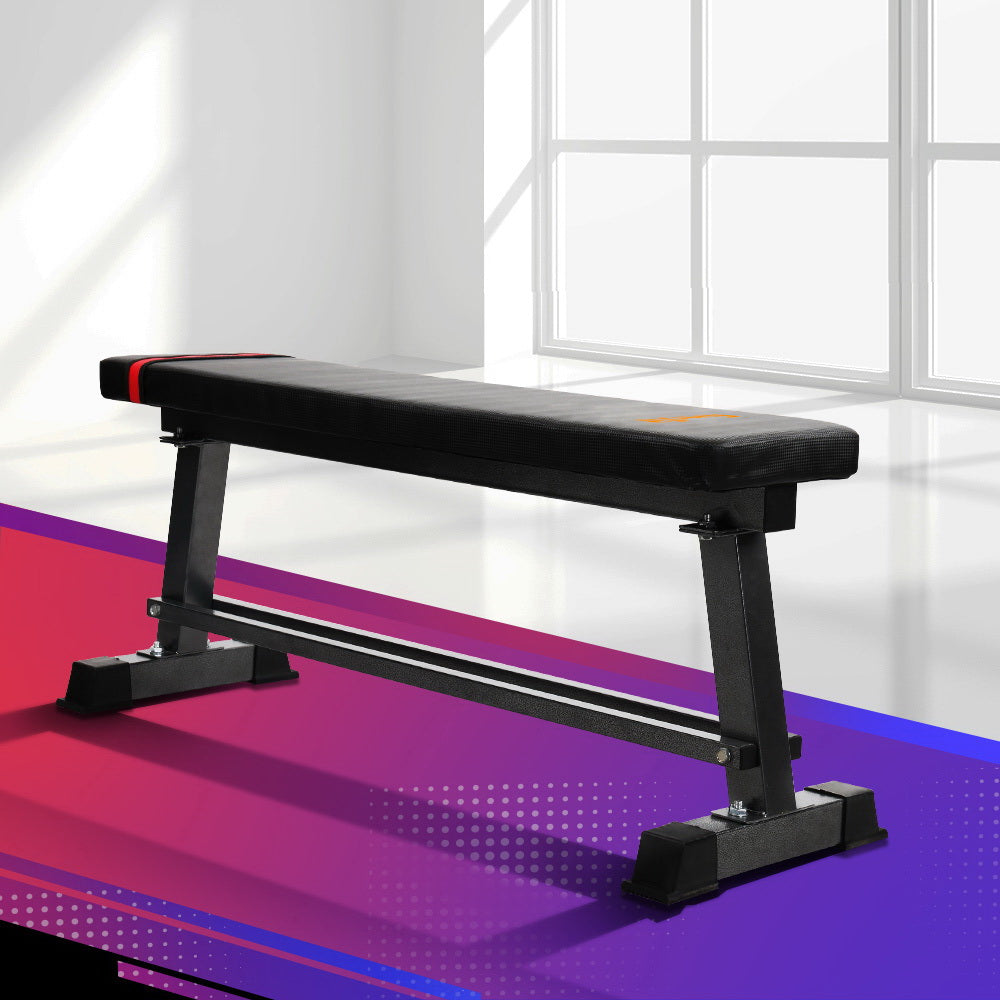 Everfit Weight Bench Flat Bench Press Home Gym Equipment 300kg Capacity.