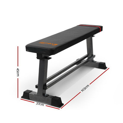 Everfit Weight Bench Flat Bench Press Home Gym Equipment 300kg Capacity.