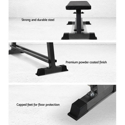Everfit Weight Bench Flat Bench Press Home Gym Equipment 300kg Capacity.