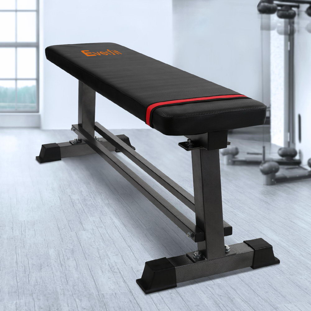 Everfit Weight Bench Flat Bench Press Home Gym Equipment 300kg Capacity.