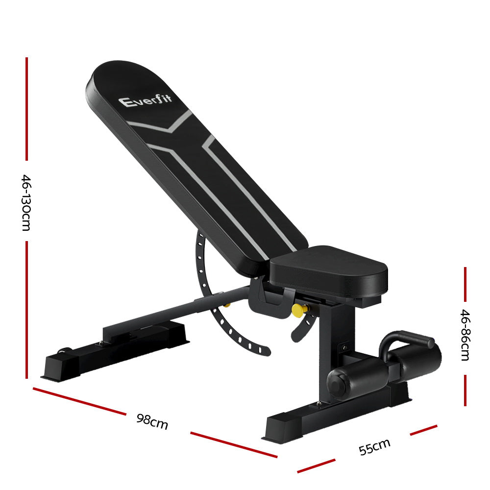 Everfit Weight Bench Adjustable FID Bench Press Home Gym 450kg Capacity.