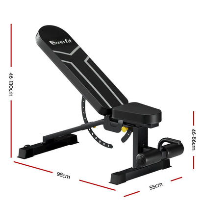 Everfit Weight Bench Adjustable FID Bench Press Home Gym 450kg Capacity.