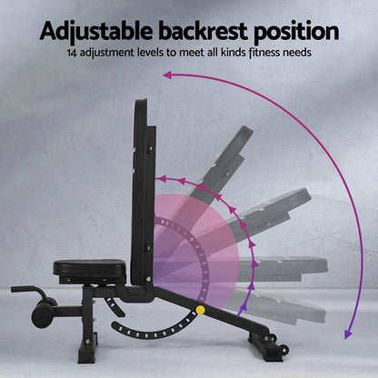 Everfit Weight Bench Adjustable FID Bench Press Home Gym 450kg Capacity.