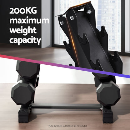 Everfit Dumbbells Rack 6 Tier Dumbbell Stand Home Gym Storage 200kg Capacity.
