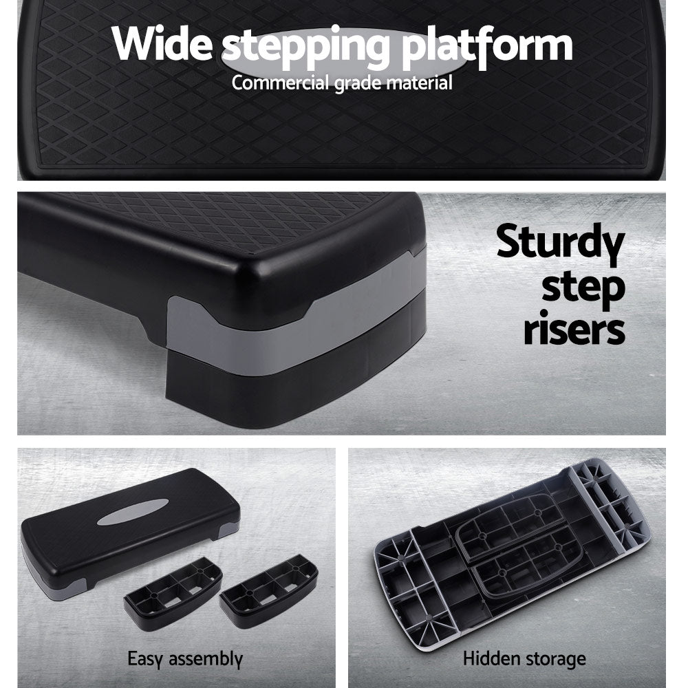 Everfit Aerobic Step Exercise Stepper Steps Home Gym Fitness Block Bench Riser.