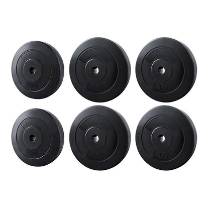 Everfit 50kg Barbell Weight Plates Standard Home Gym Press Fitness Exercise.