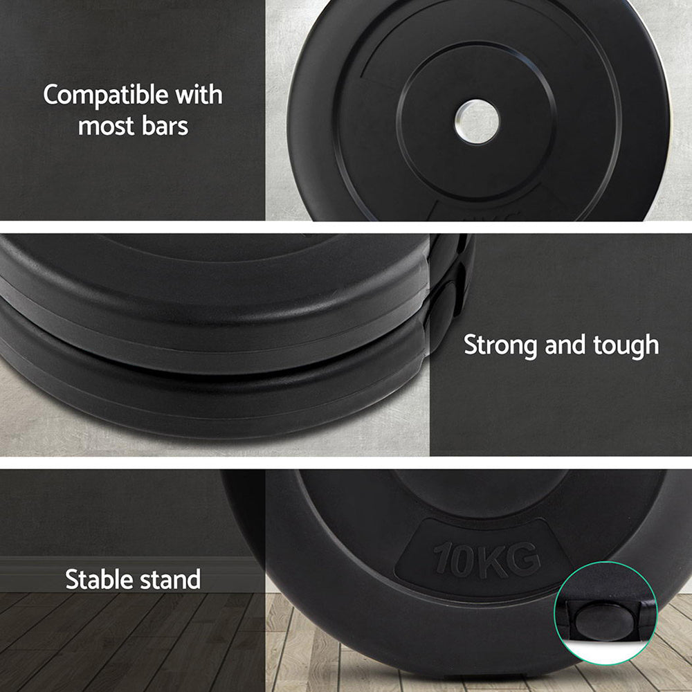 Everfit 60kg Barbell Weight Plates Standard Home Gym Press Fitness Exercise.