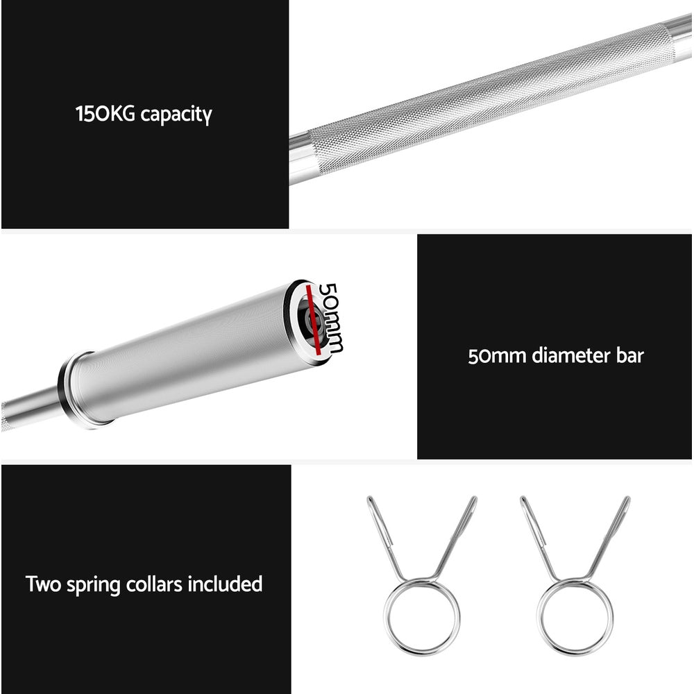 Everfit Barbells Set 36kg 120cm Dumbbell Barbell Plate Weight Lifting Home Gym Red Lifting.
