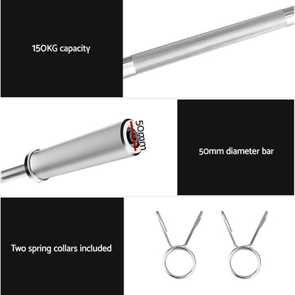 Everfit Barbells Set 36kg 120cm Dumbbell Barbell Plate Weight Lifting Home Gym Red Lifting.