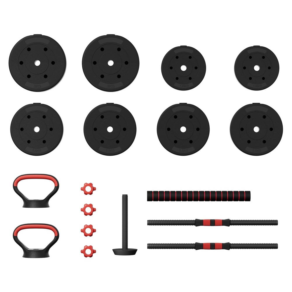 Everfit 40kg Adjustable Dumbbells Set Kettle Bell Weight Plates Barbells Gym.