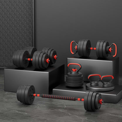 Everfit 40kg Adjustable Dumbbells Set Kettle Bell Weight Plates Barbells Gym.