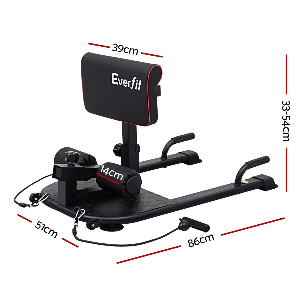 Everfit Deep Sissy Squat Weight Bench Adjustable Leg Extension Strength Training.